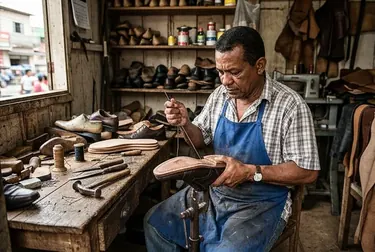Profissional trocando o solado de um sapato em Itacoatiara.